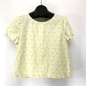 J. Crew Factory Pineapple Print Linen Blend Top Women's XL Woven Spring Casual
